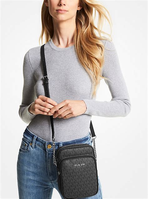 michael kors jet set travel medium logo smartphone crossbody bag|michael kors extra small crossbody.